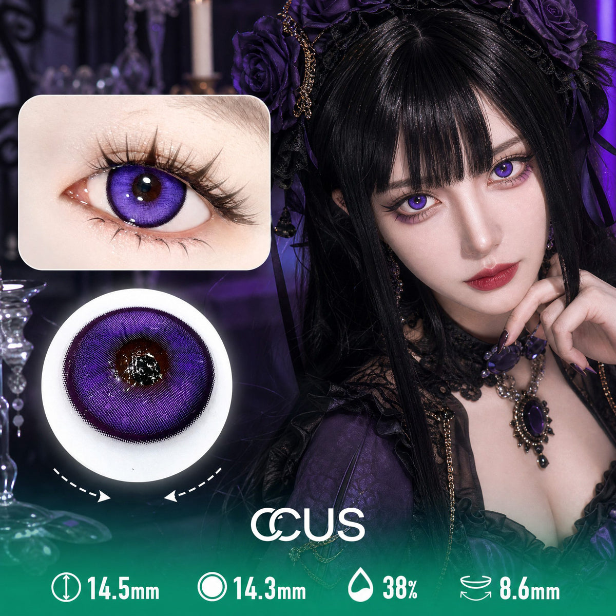 Dotted Mesh Fantasy Purple Contact Lenses