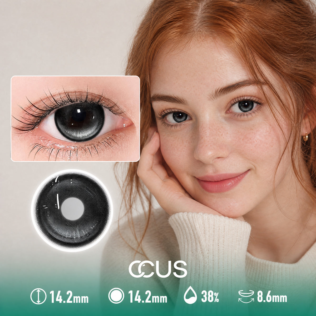 Gentle Lotus Black Contact Lenses
