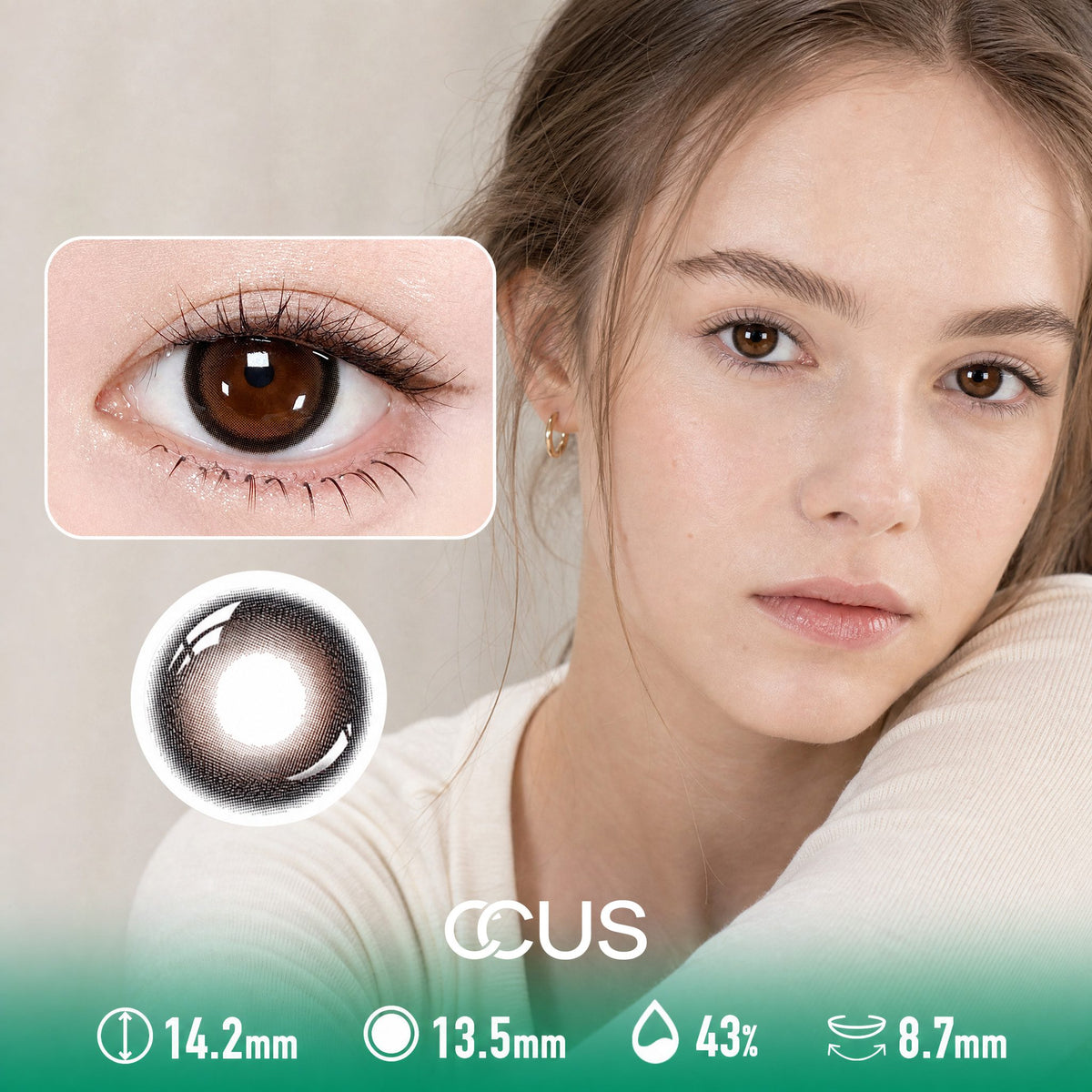 Hushed Hazel Brown Contact Lenses