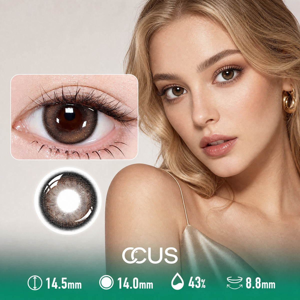 Lotus Silk Amber Brown Contact Lenses