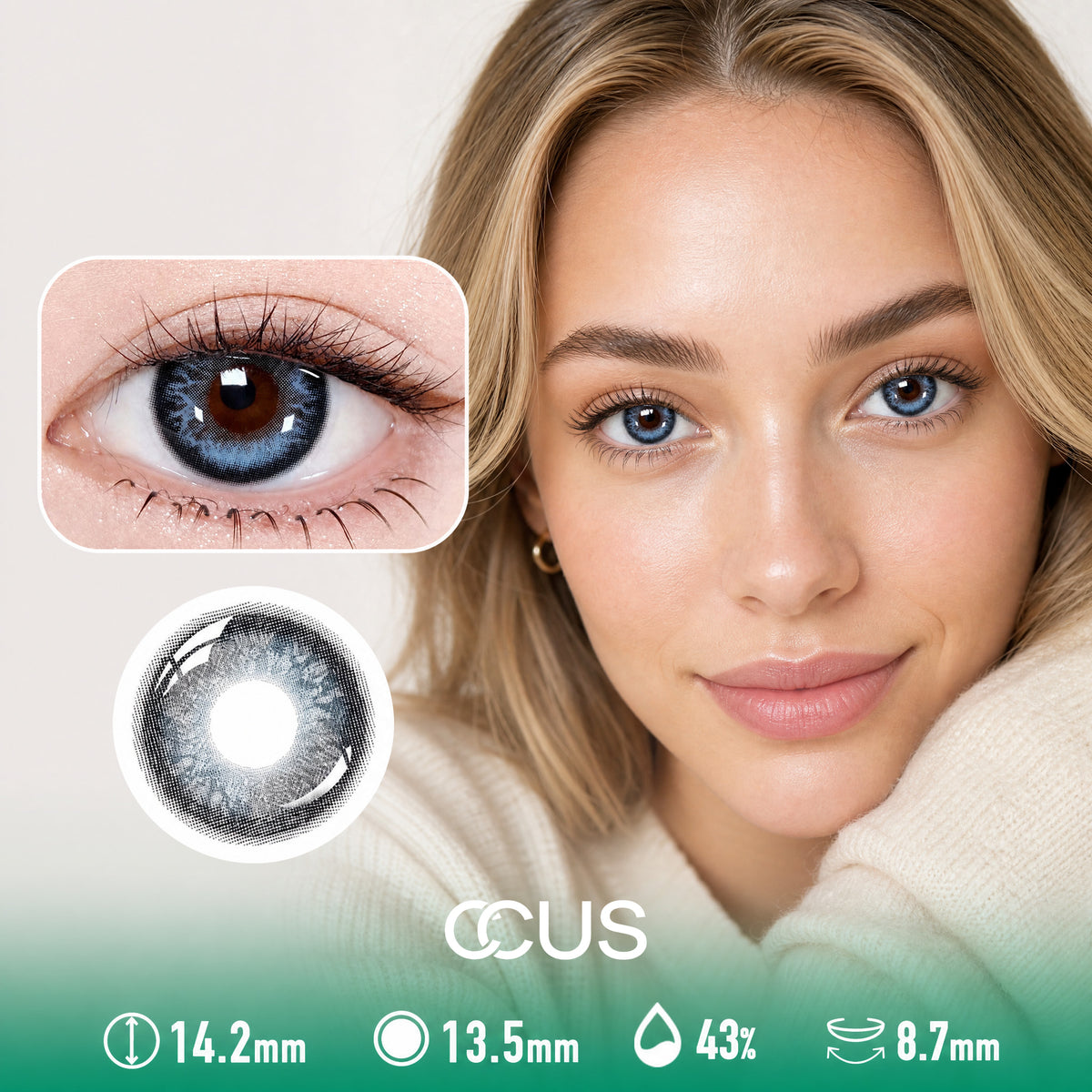 Morning Denim Smoky Blue Contact Lenses