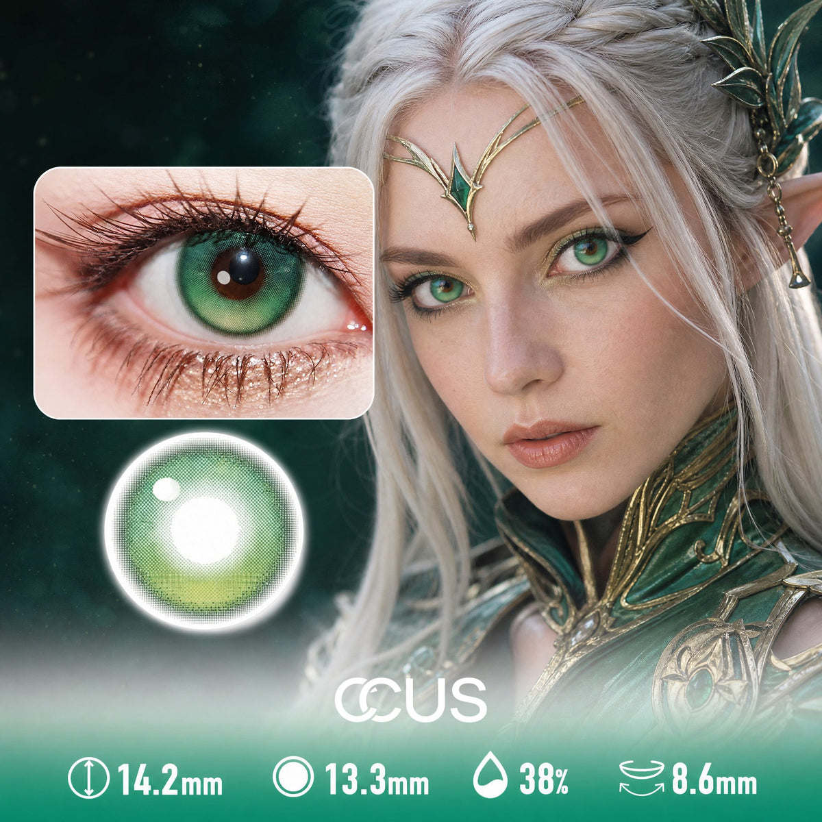 Obsidian Green Contact Lenses