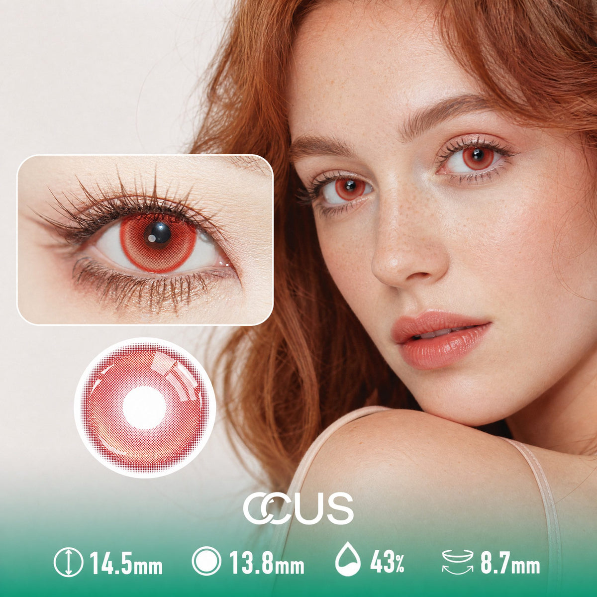 Seville Satin Ember Red Contact Lenses