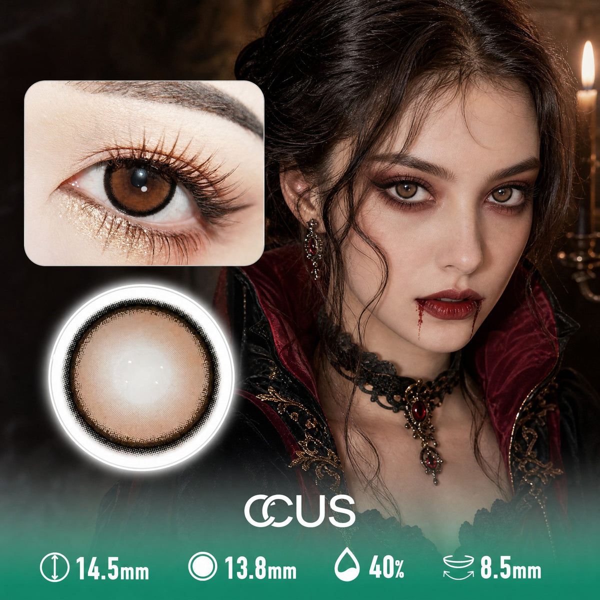 Vienna Quiet Amber Brown Contact Lenses