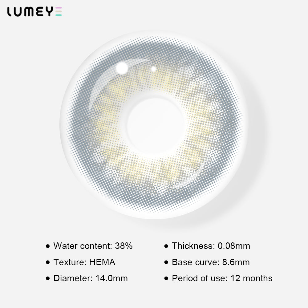 Best COLORED CONTACTS - LUMEYE Bicolor Flower Gray Colored Contact Lenses - LUMEYE