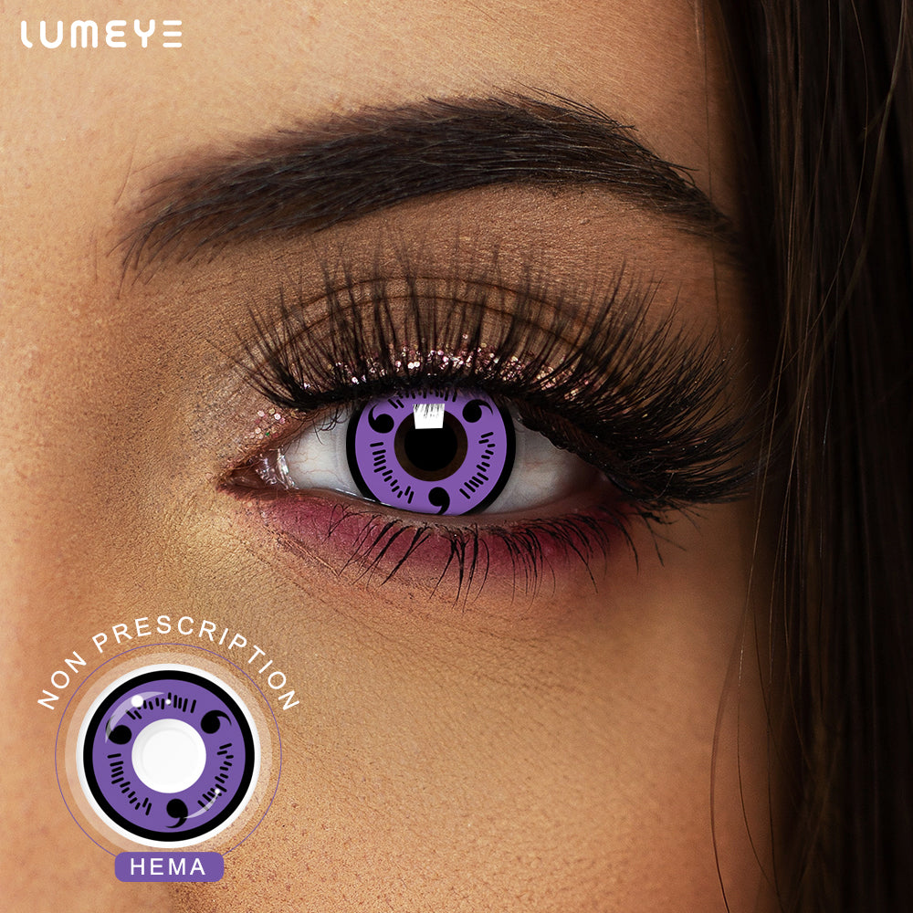 Best COLORED CONTACTS - LUMEYE Sharingan Tomoe Purple Colored Contact Lenses - LUMEYE