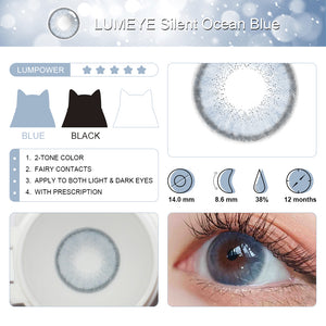 Best COLORED CONTACTS - LUMEYE Silent Ocean Blue Colored Contact Lenses - LUMEYE