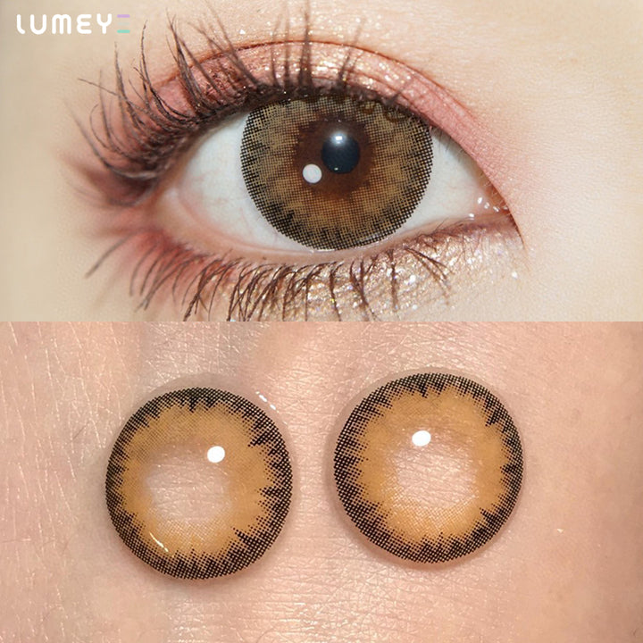 Best COLORED CONTACTS - LUMEYE Tequila Brown Colored Contact Lenses - LUMEYE