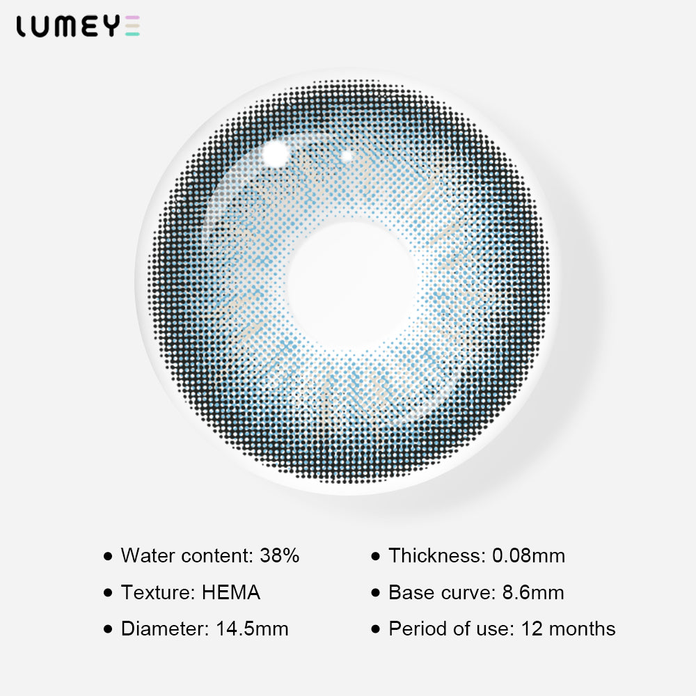 Best COLORED CONTACTS - LUMEYE Hanabi Blue Colored Contact Lenses - LUMEYE