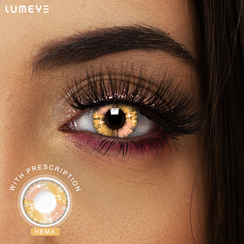 Best COLORED CONTACTS - LUMEYE Gradient Star Orange Colored Contact Lenses - LUMEYE
