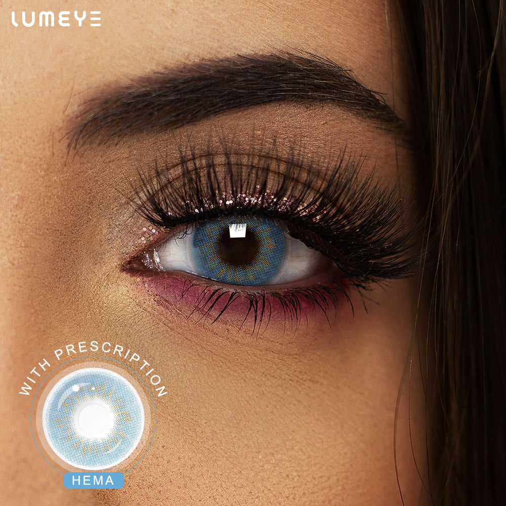 Best COLORED CONTACTS - LUMEYE Queen Blue Colored Contact Lenses - LUMEYE