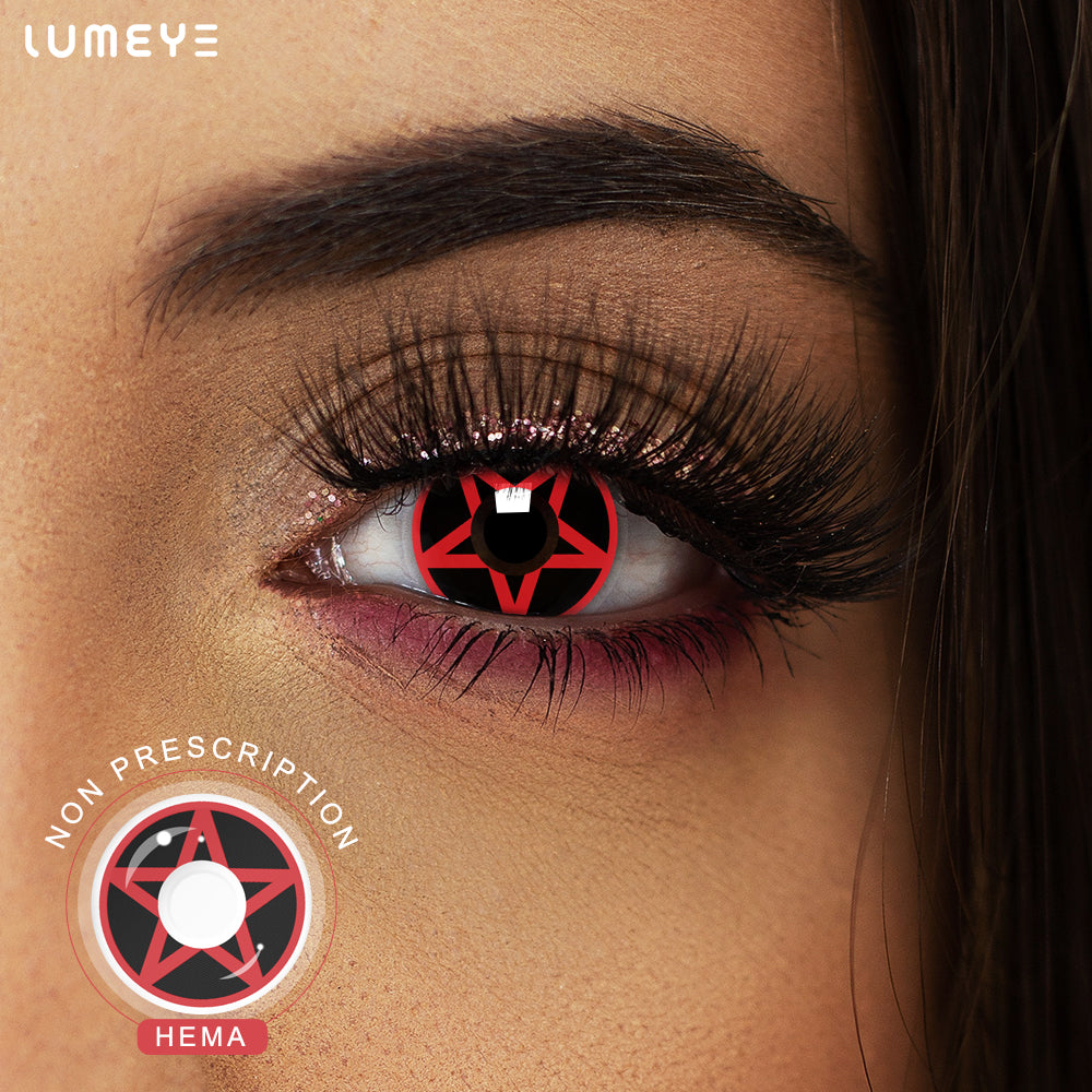 Best COLORED CONTACTS - LUMEYE Pentagram Red Colored Contact Lenses - LUMEYE