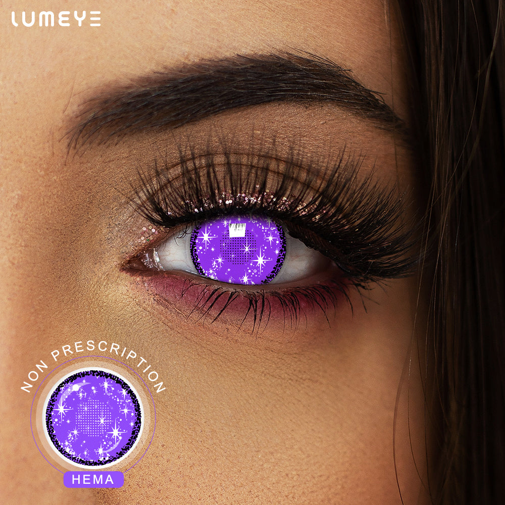 Best COLORED CONTACTS - LUMEYE Sparkle Night Purple Colored Contact Lenses - LUMEYE
