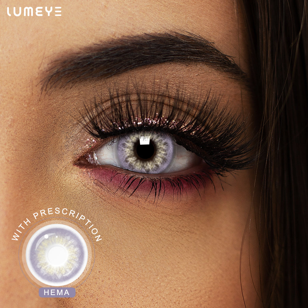 Best COLORED CONTACTS - LUMEYE Bicolor Flower Purple Colored Contact Lenses - LUMEYE