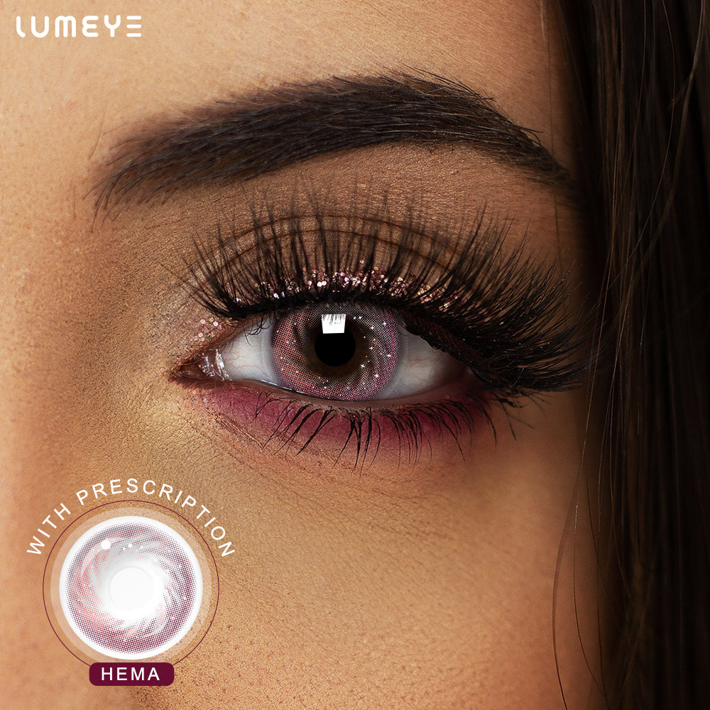 Best COLORED CONTACTS - LUMEYE Flowing Galaxy Pink Colored Contact Lenses - LUMEYE