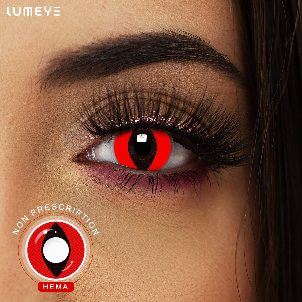 Best COLORED CONTACTS - LUMEYE Cat Eye Red Colored Contact Lenses - LUMEYE