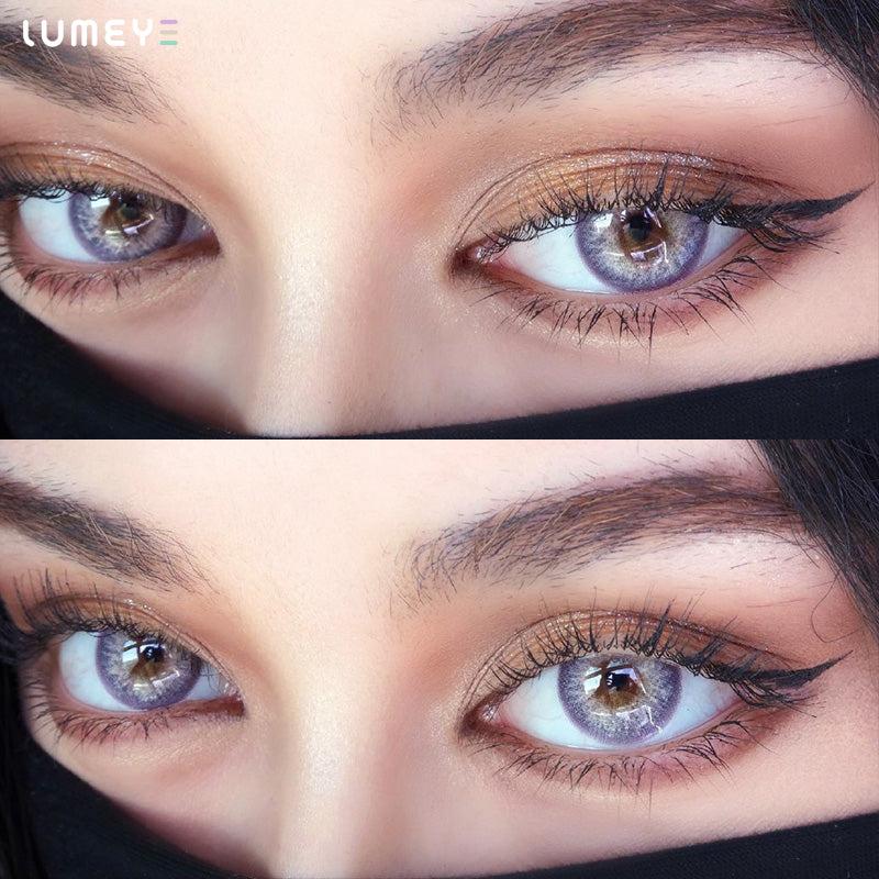 Best COLORED CONTACTS - LUMEYE Bicolor Flower Purple Colored Contact Lenses - LUMEYE
