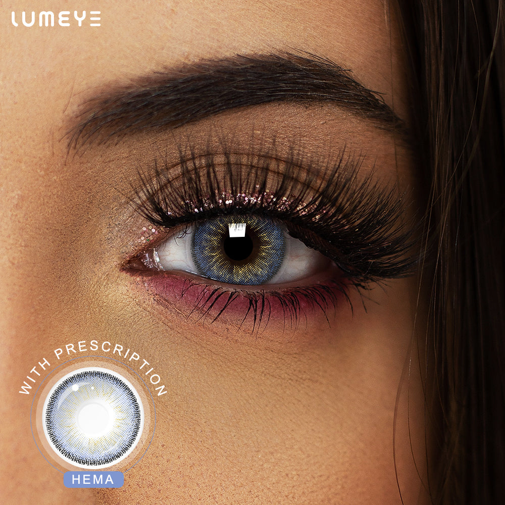 Best COLORED CONTACTS - LUMEYE Feel Blue Colored Contact Lenses - LUMEYE