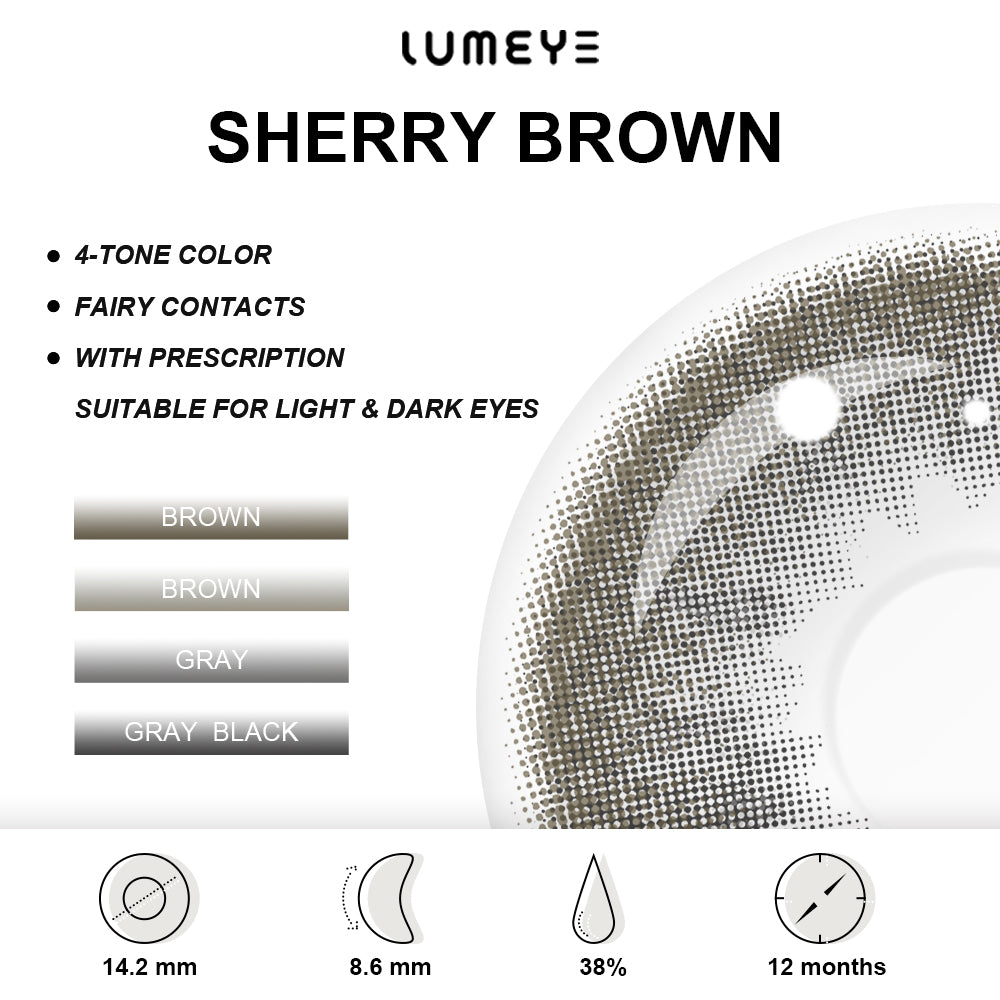 Best COLORED CONTACTS - LUMEYE Sherry Brown Colored Contact Lenses - LUMEYE