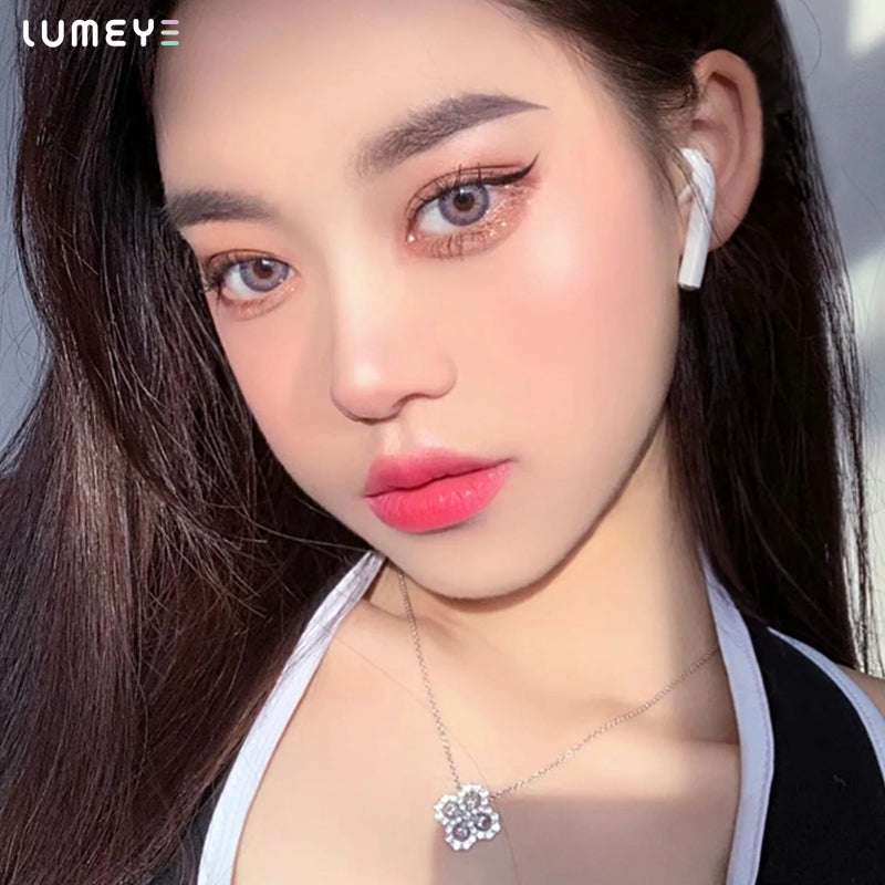 Best COLORED CONTACTS - LUMEYE Bicolor Flower Purple Colored Contact Lenses - LUMEYE