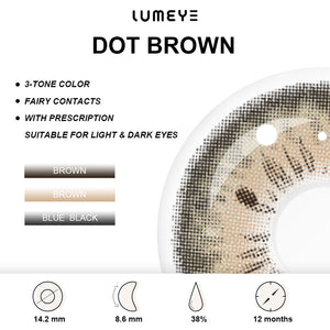 Best COLORED CONTACTS - LUMEYE Dot Brown Colored Contact Lenses - LUMEYE