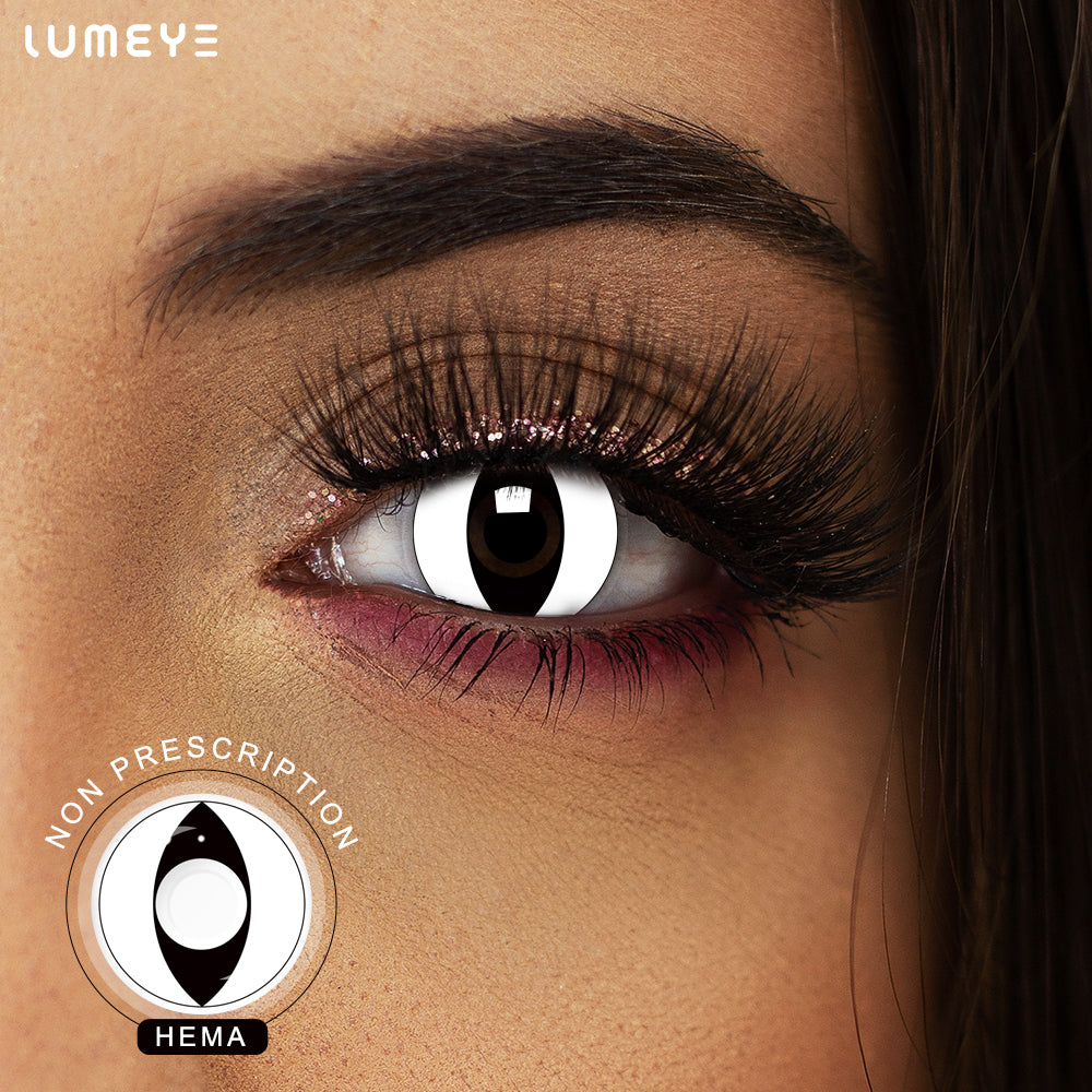 Best COLORED CONTACTS - LUMEYE Cat Eye White Colored Contact Lenses - LUMEYE