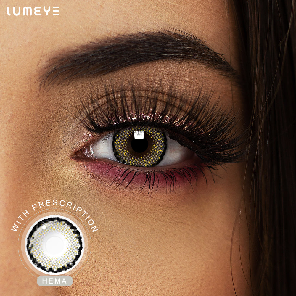 Best COLORED CONTACTS - LUMEYE Gold Foil Gray Colored Contact Lenses - LUMEYE