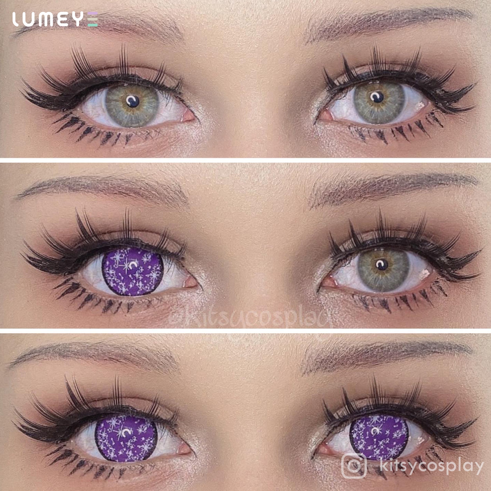 Best COLORED CONTACTS - LUMEYE Sparkle Night Purple Colored Contact Lenses - LUMEYE