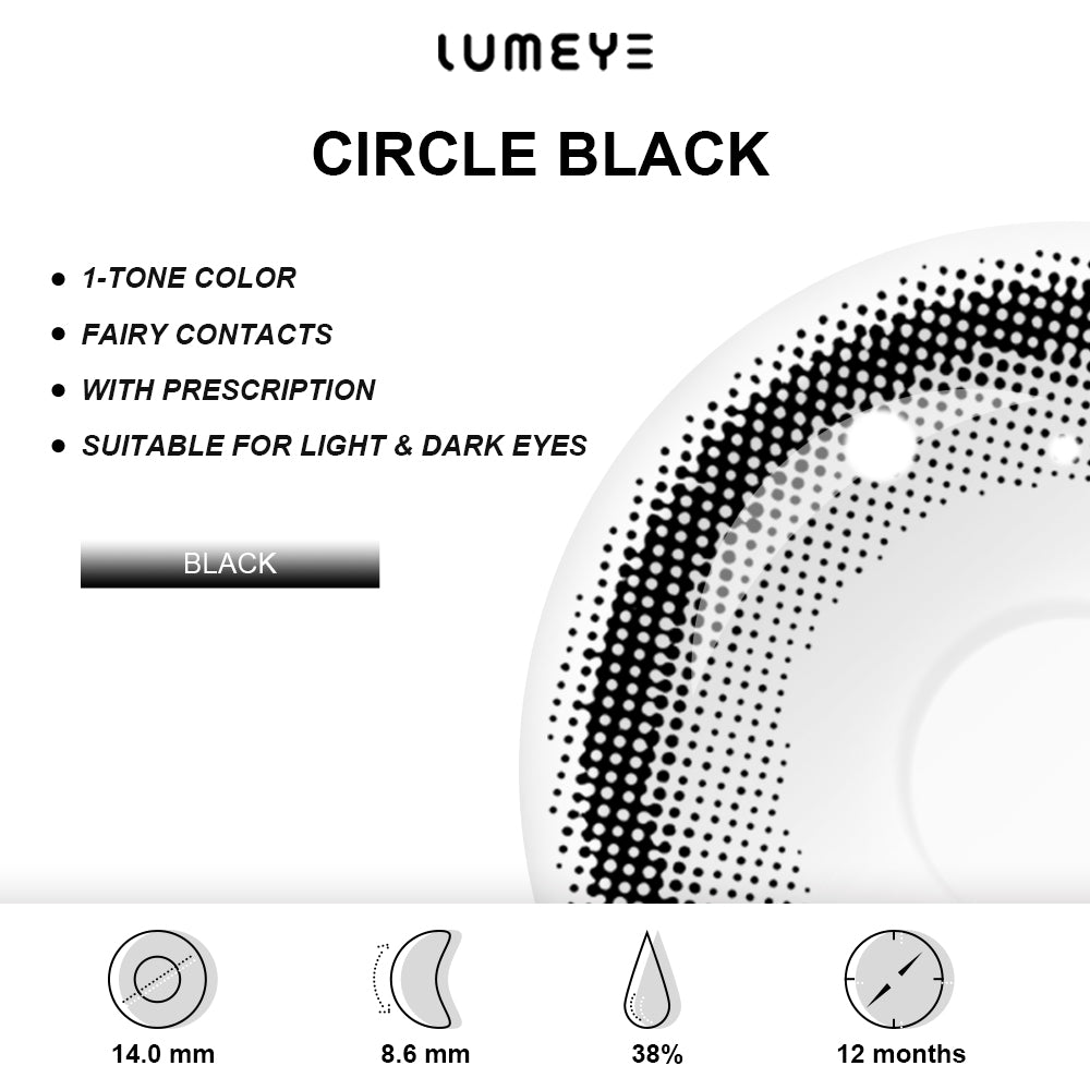 Best COLORED CONTACTS - LUMEYE Circle Black Colored Contact Lenses - LUMEYE