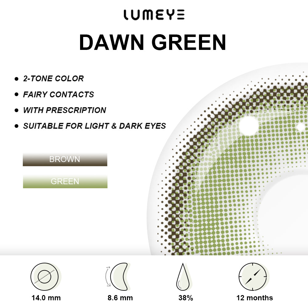 Best COLORED CONTACTS - LUMEYE Dawn Green Colored Contact Lenses - LUMEYE