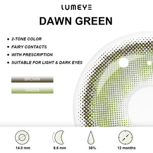 Best COLORED CONTACTS - LUMEYE Dawn Green Colored Contact Lenses - LUMEYE
