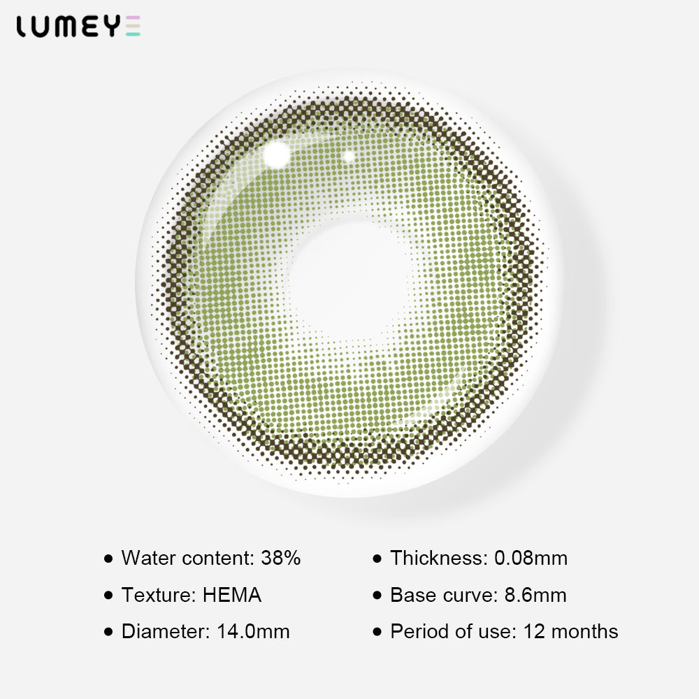 Best COLORED CONTACTS - LUMEYE Dawn Green Colored Contact Lenses - LUMEYE