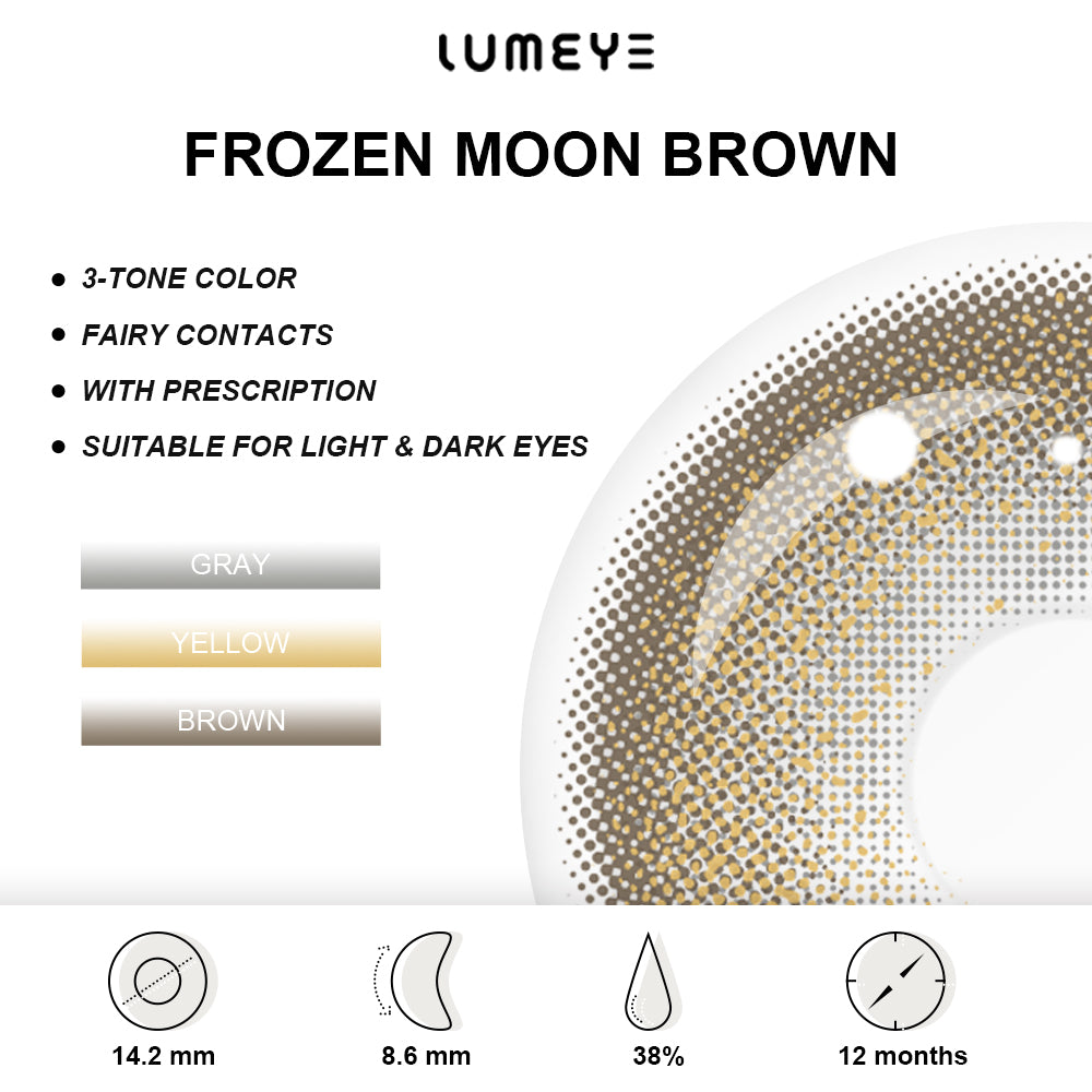 Best COLORED CONTACTS - LUMEYE Frozen Moon Brown Colored Contact Lenses - LUMEYE