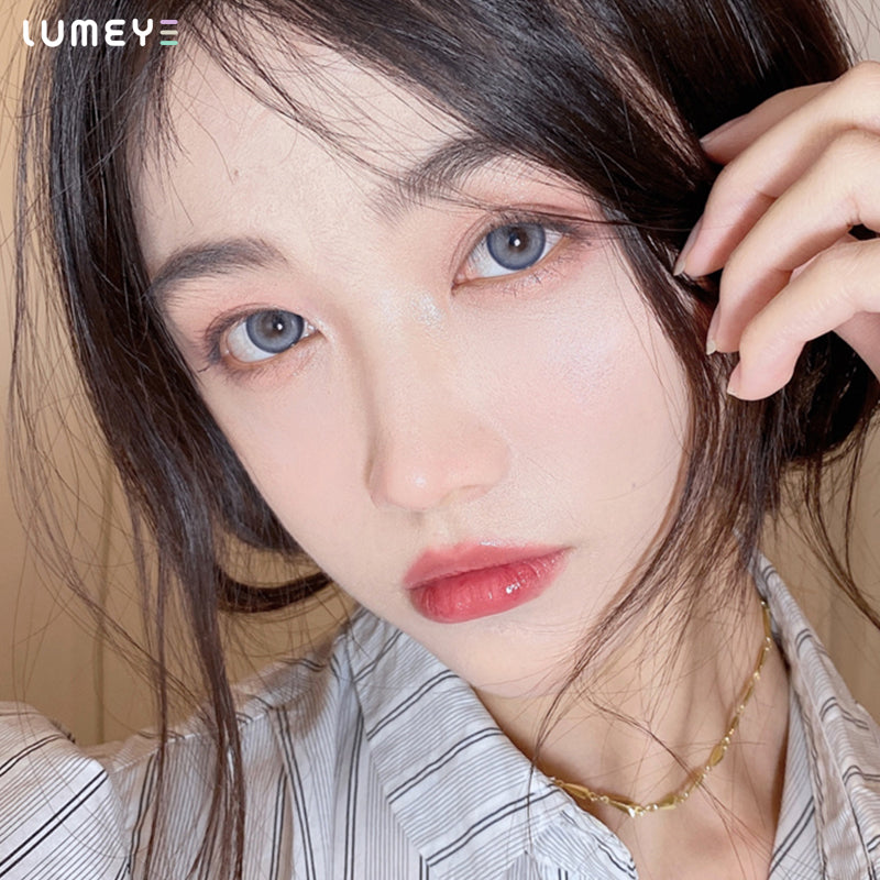 Best COLORED CONTACTS - LUMEYE Smurf Latte Blue Colored Contact Lenses - LUMEYE