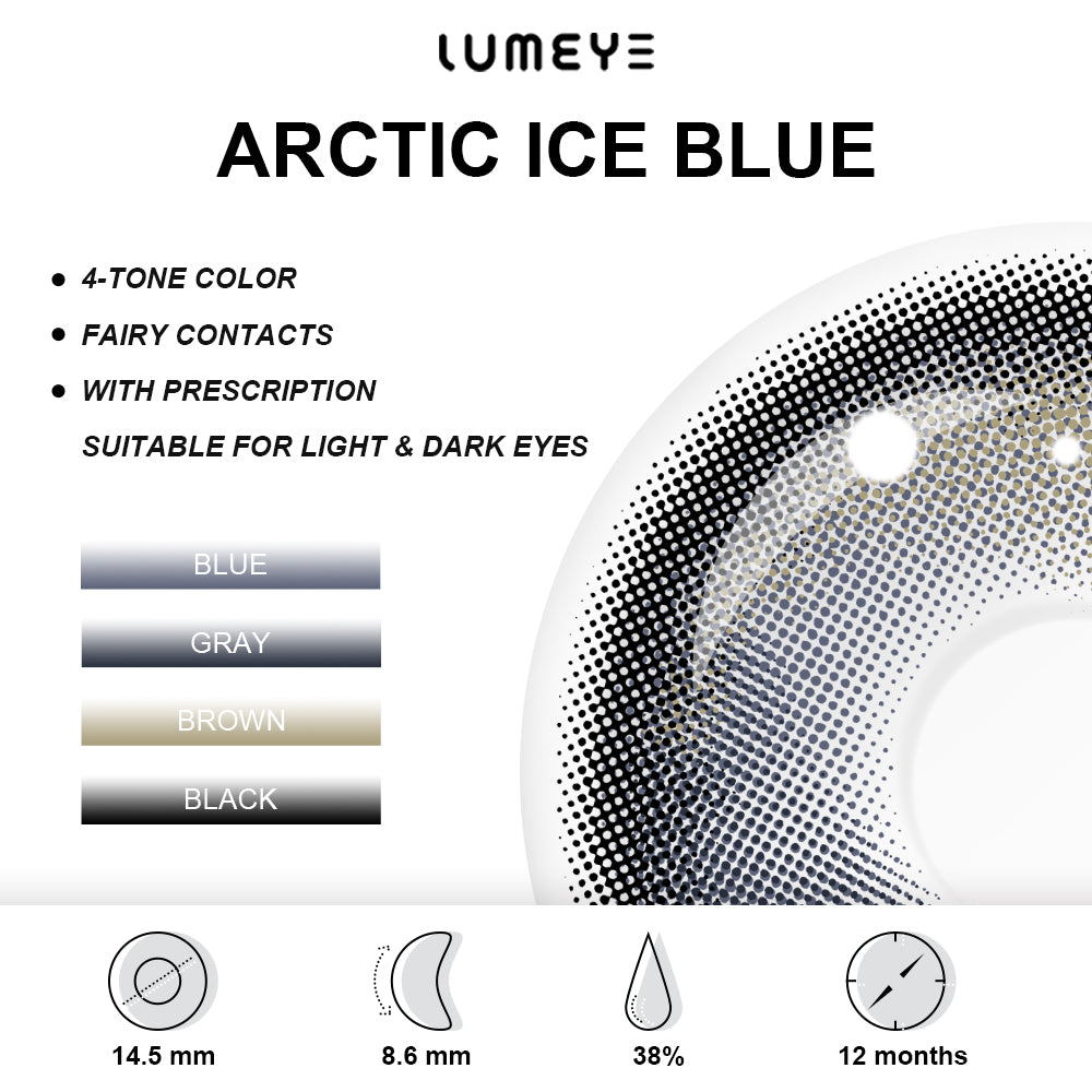 Best COLORED CONTACTS - LUMEYE Arctic Ice Blue Colored Contact Lenses - LUMEYE