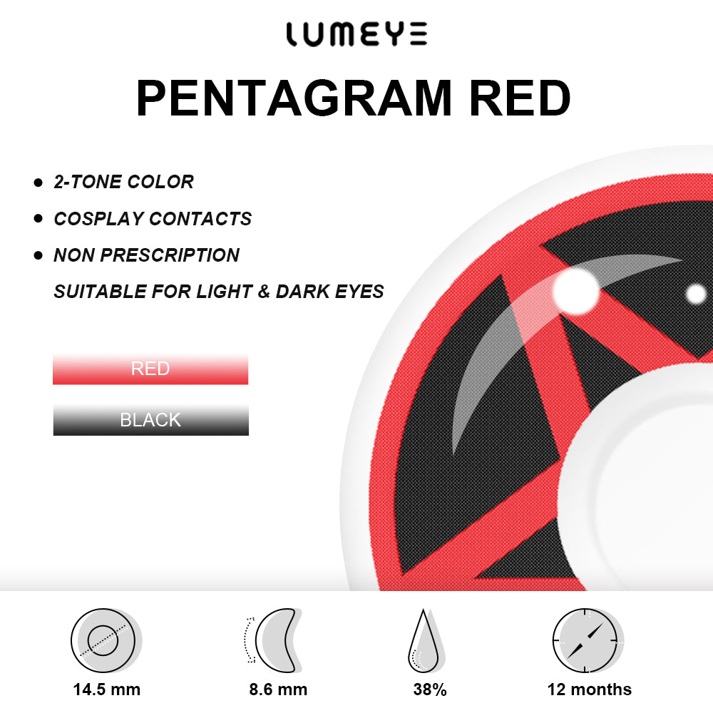 Best COLORED CONTACTS - LUMEYE Pentagram Red Colored Contact Lenses - LUMEYE