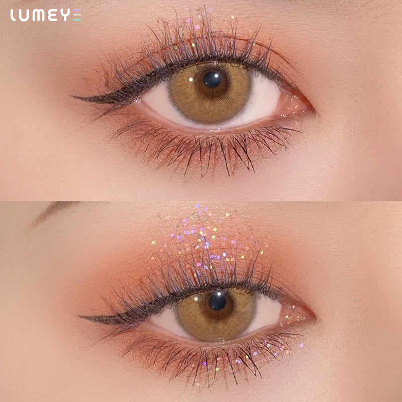 Best COLORED CONTACTS - LUMEYE Glowing Sunset Brown Colored Contact Lenses - LUMEYE