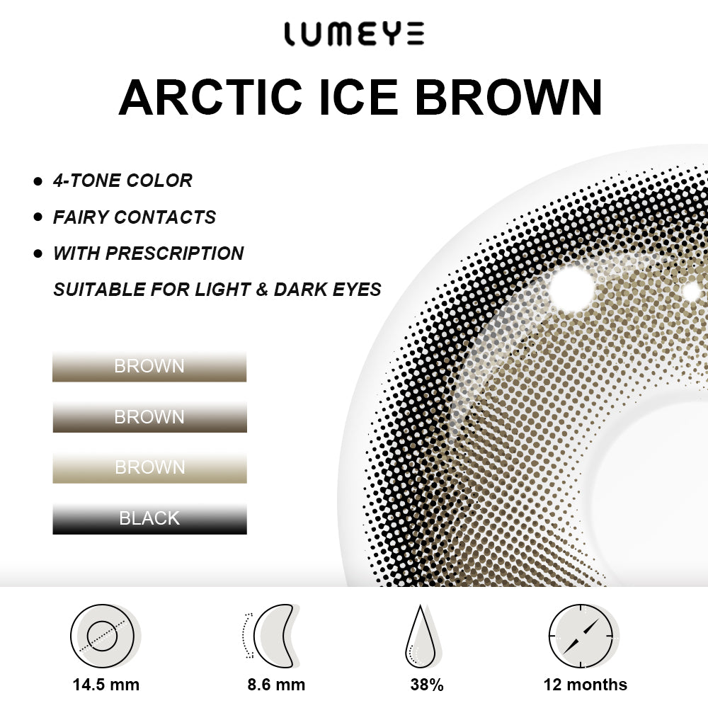 Best COLORED CONTACTS - LUMEYE Arctic Ice Brown Colored Contact Lenses - LUMEYE