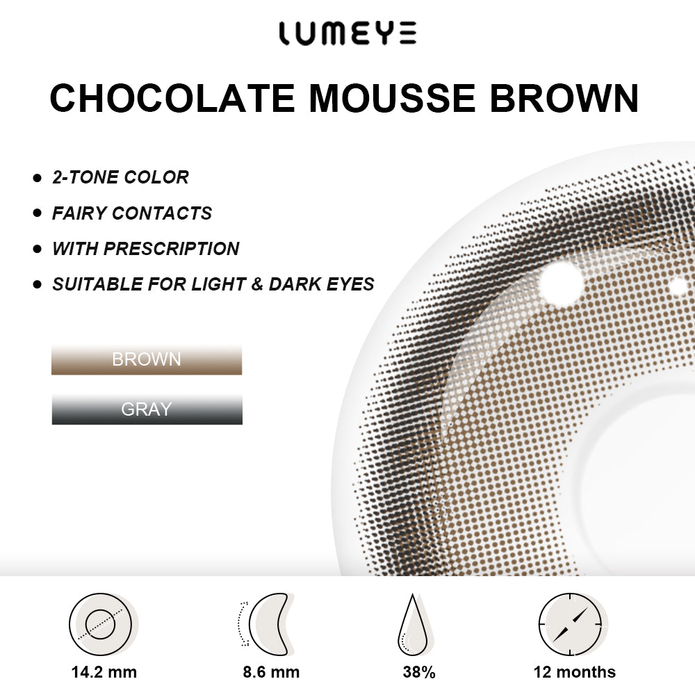 Best COLORED CONTACTS - LUMEYE Chocolate Mousse Brown Colored Contact Lenses - LUMEYE