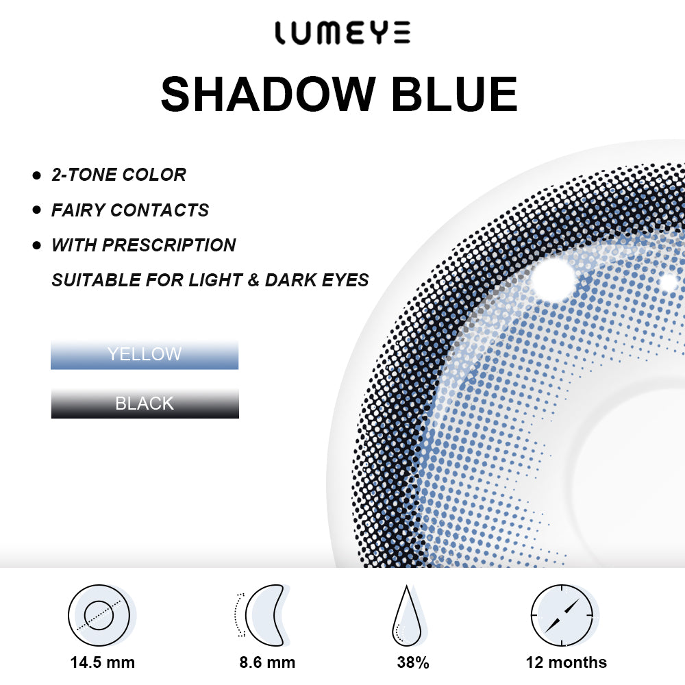 Best COLORED CONTACTS - LUMEYE Shadow Blue Colored Contact Lenses - LUMEYE