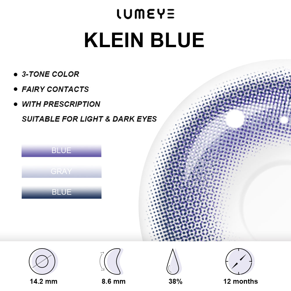 Best COLORED CONTACTS - LUMEYE Klein Blue Colored Contact Lenses - LUMEYE