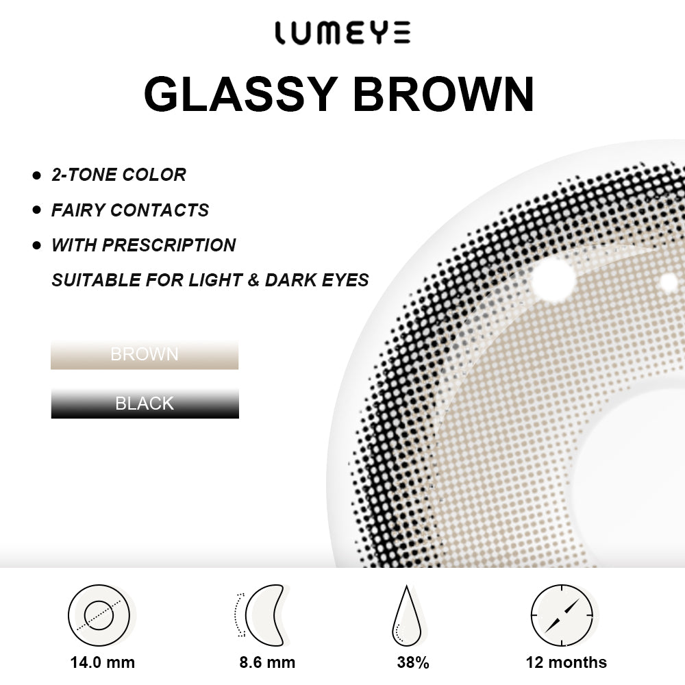 Best COLORED CONTACTS - LUMEYE Glassy Brown Colored Contact Lenses - LUMEYE