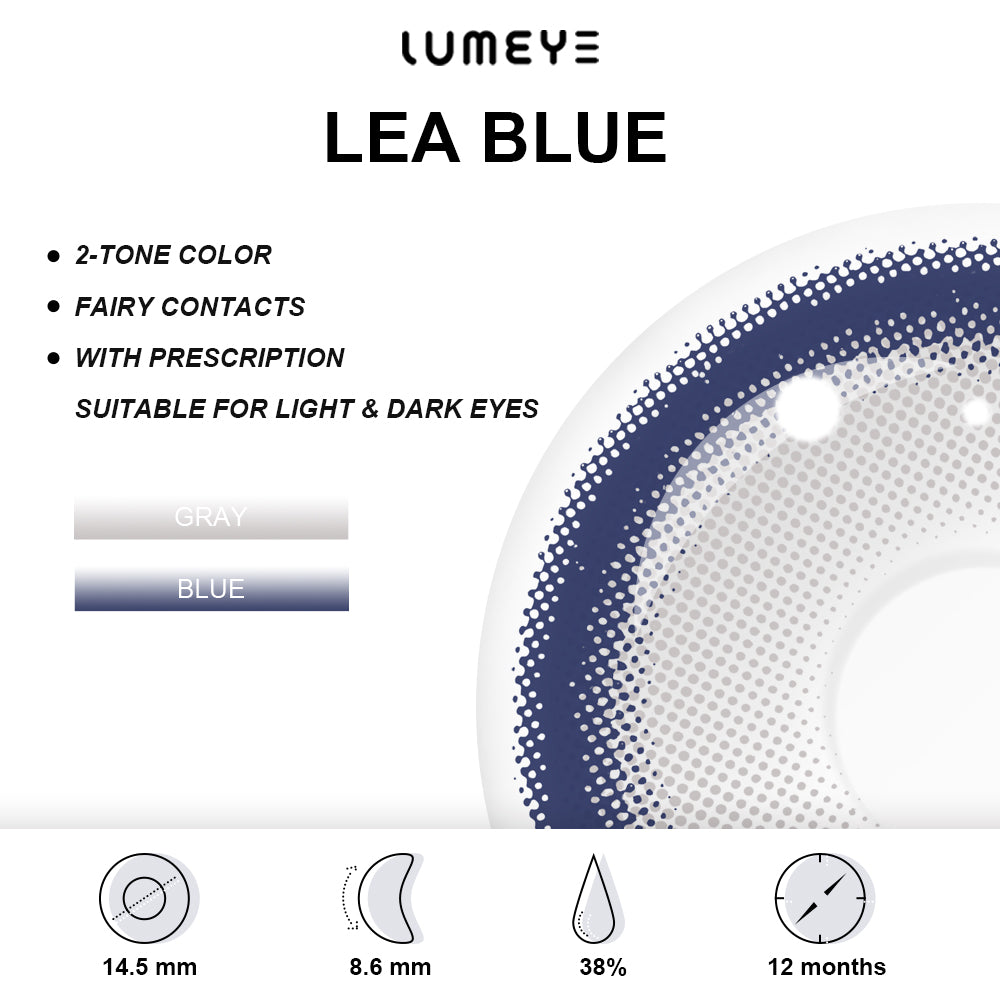 Best COLORED CONTACTS - LUMEYE Lea Blue Colored Contact Lenses - LUMEYE