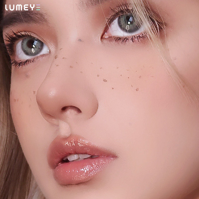 Best COLORED CONTACTS - LUMEYE Bicolor Flower Green Colored Contact Lenses - LUMEYE