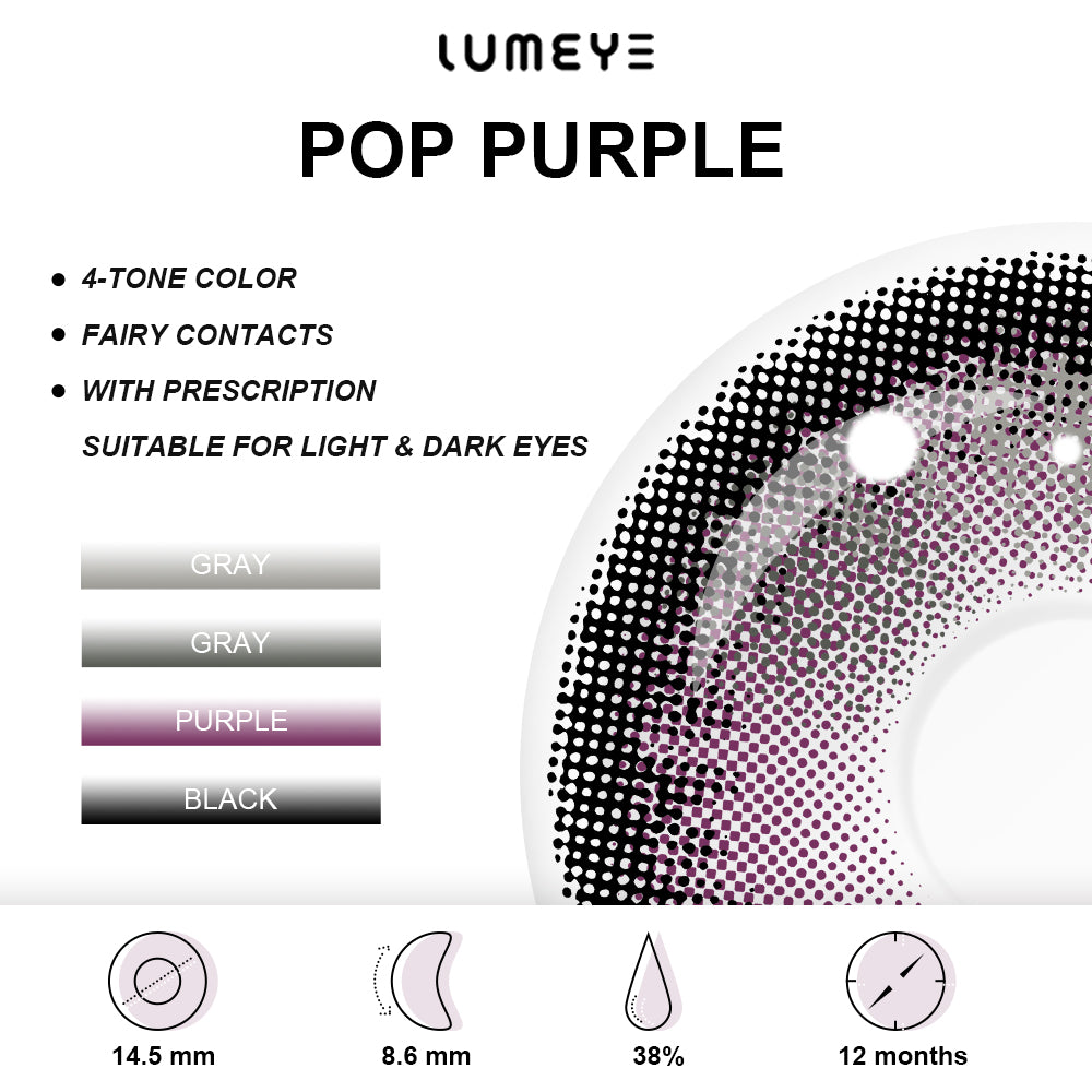 Best COLORED CONTACTS - LUMEYE Pop Purple Colored Contact Lenses - LUMEYE