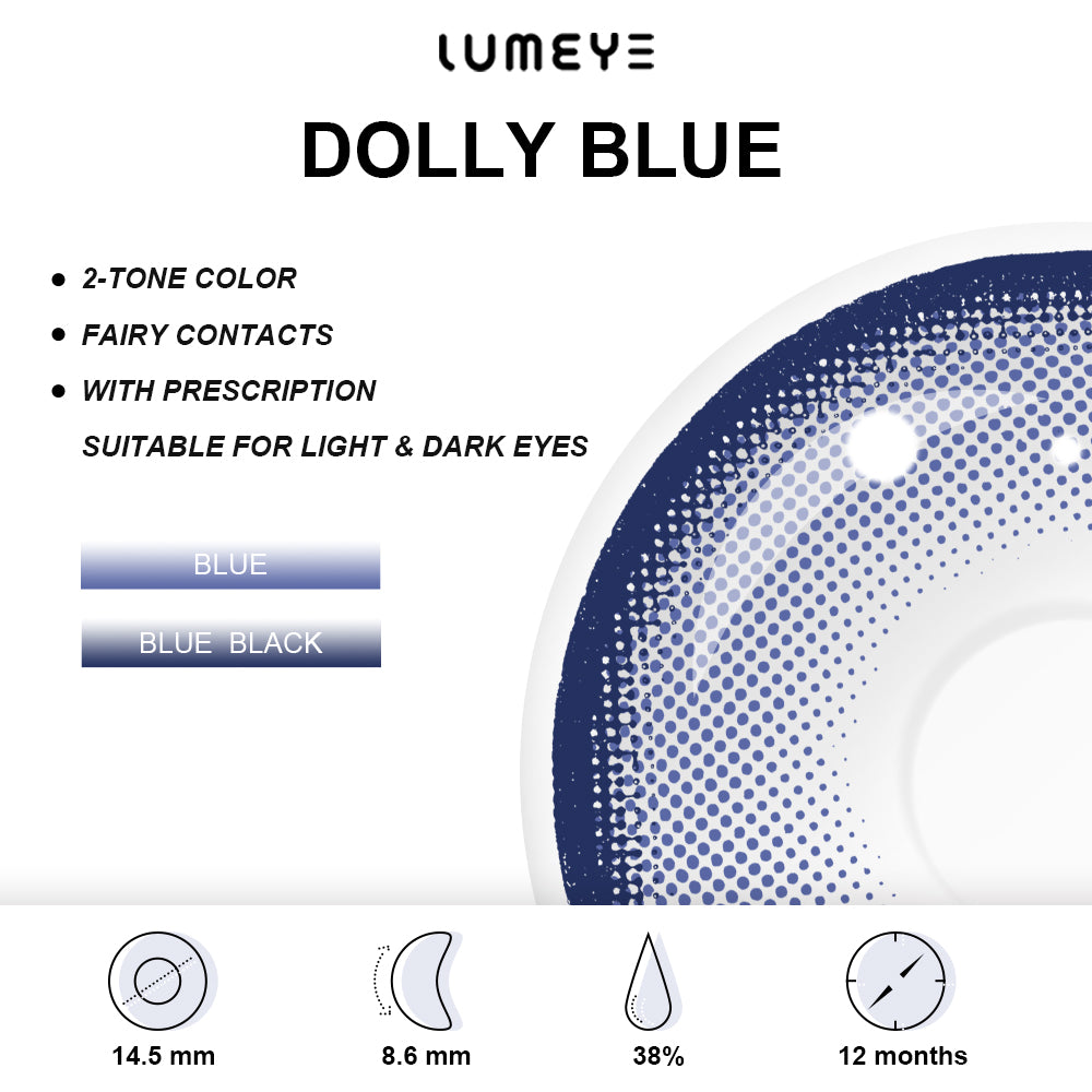 Best COLORED CONTACTS - LUMEYE Dolly Blue Colored Contact Lenses - LUMEYE