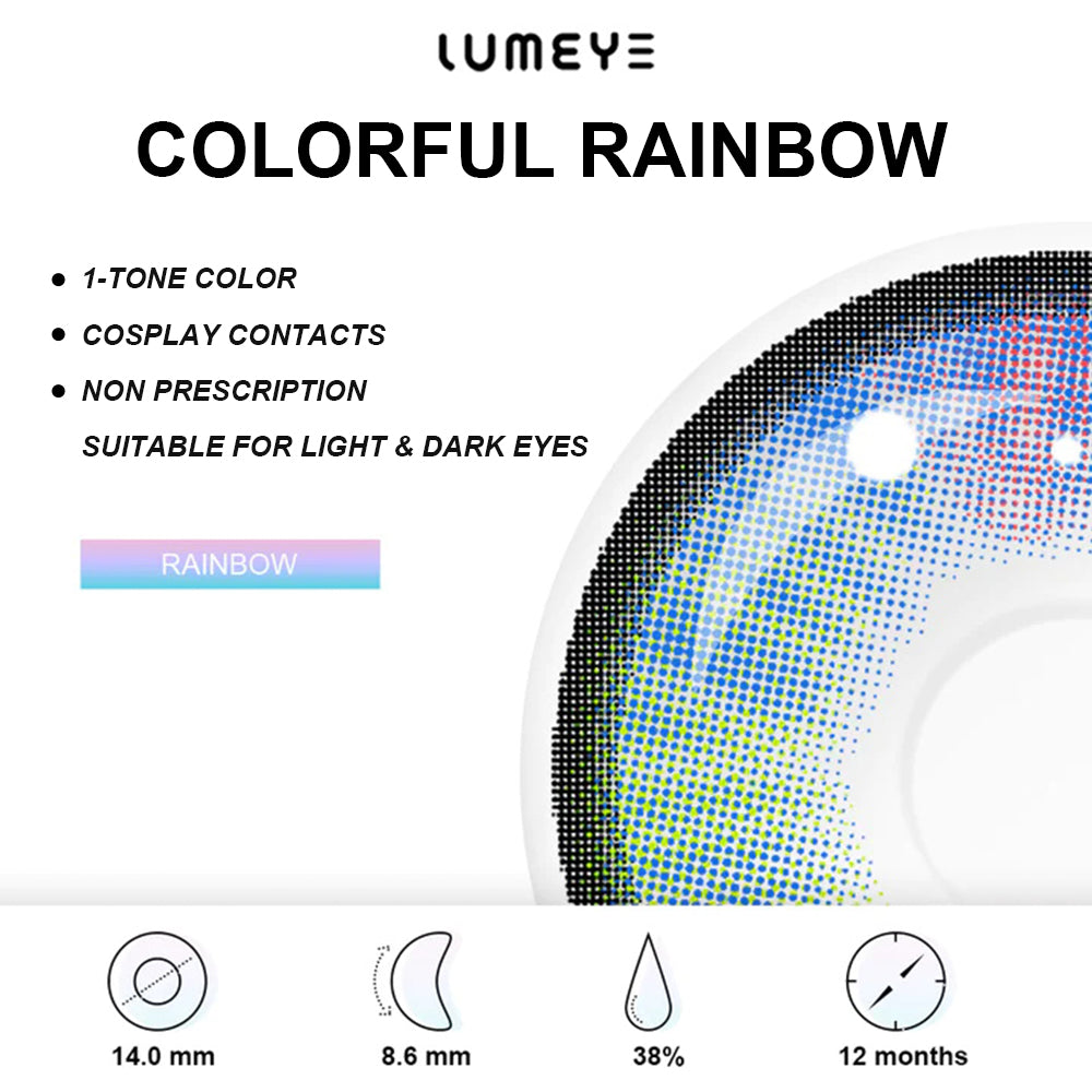 Best COLORED CONTACTS - LUMEYE Colorful Rainbow Colored Contact Lenses - LUMEYE