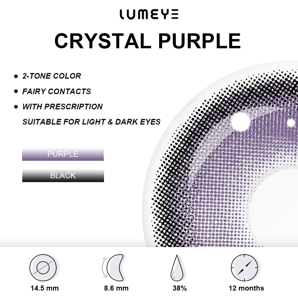 Best COLORED CONTACTS - LUMEYE Crystal Purple Colored Contact Lenses - LUMEYE