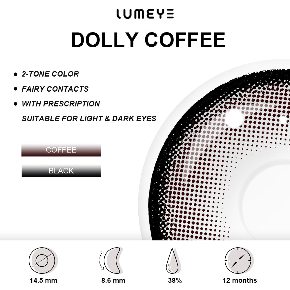 Best COLORED CONTACTS - LUMEYE Dolly Brown Colored Contact Lenses - LUMEYE