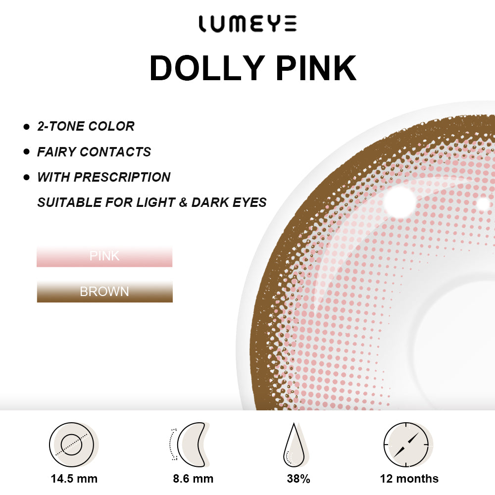 Best COLORED CONTACTS - LUMEYE Dolly Pink Colored Contact Lenses - LUMEYE